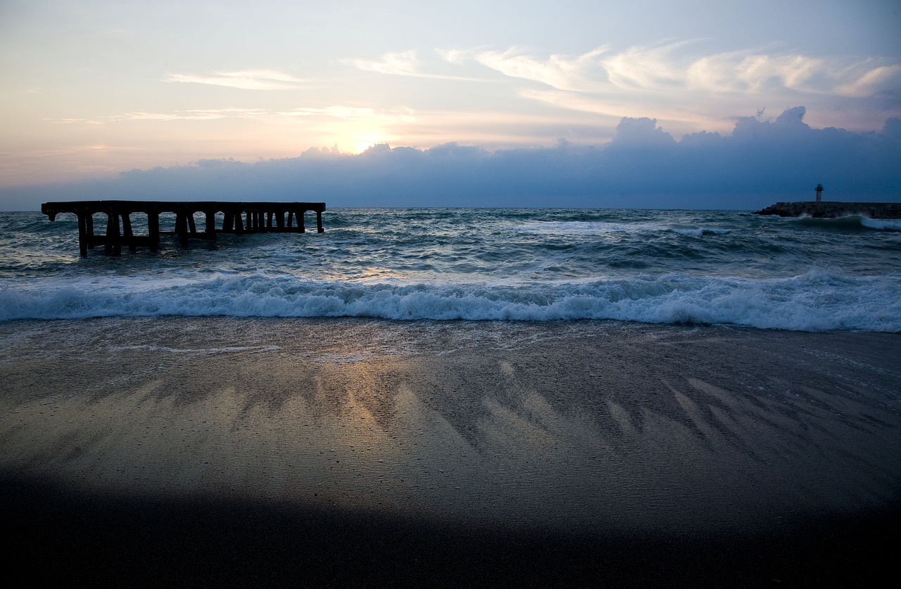sunset beach marine free photo