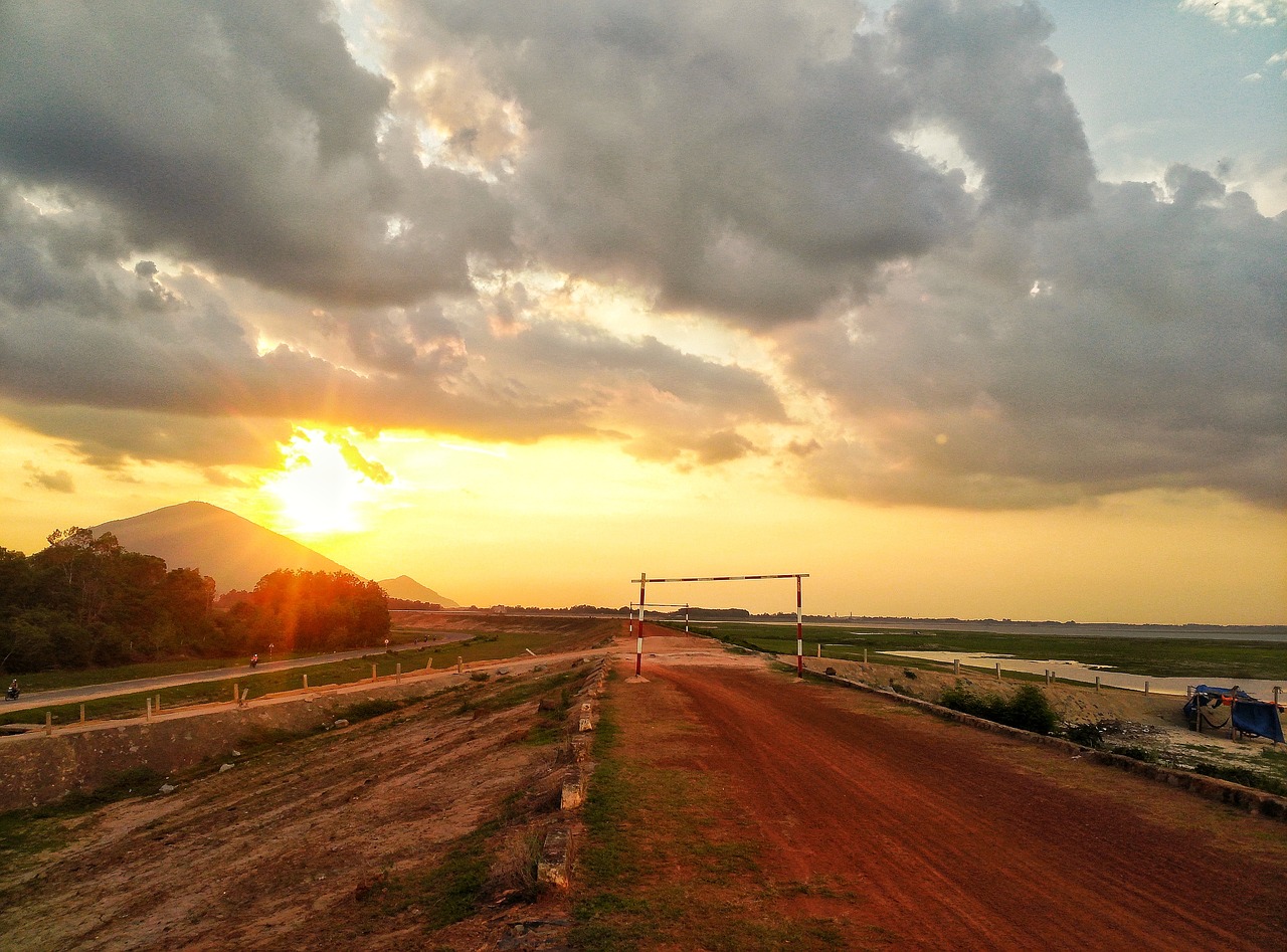 sunset road the afternoon free photo