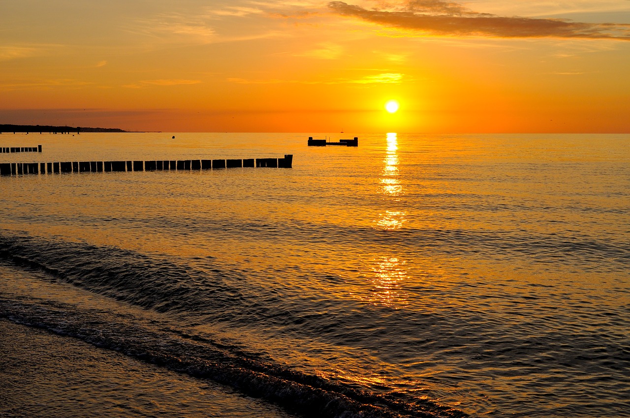 sunset baltic sea abendstimmung free photo