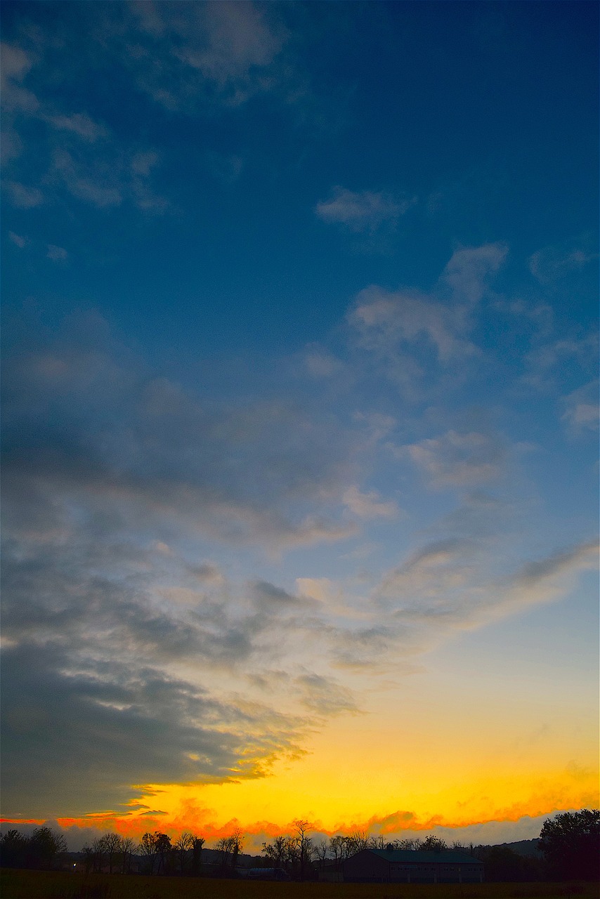 sunset clouds horizon free photo