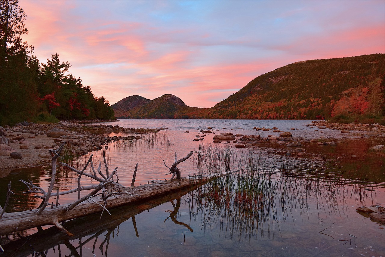 sunset lake sky free photo