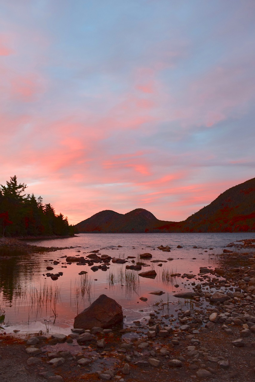 sunset lake sky free photo