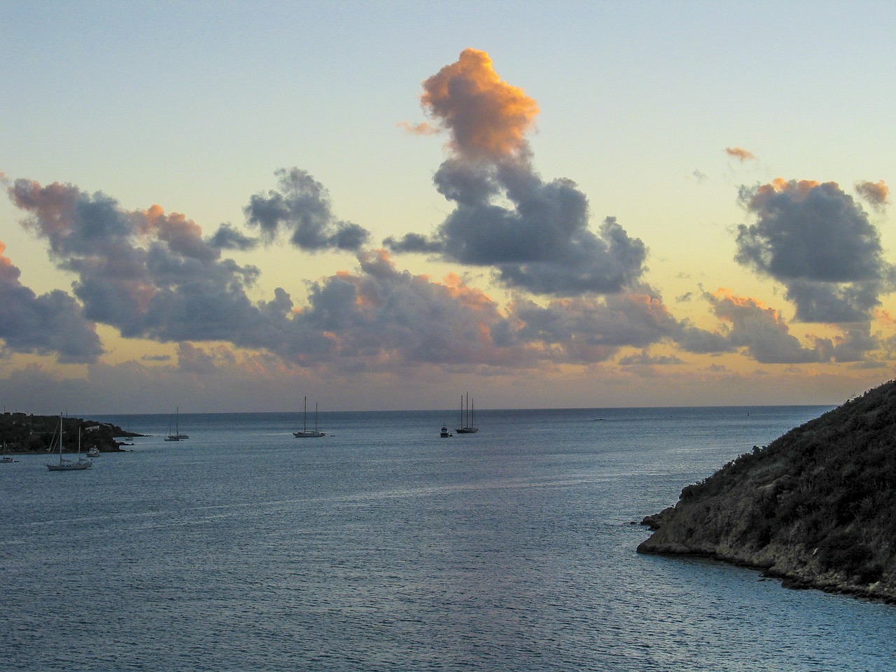 sunset caribbean landscape free photo