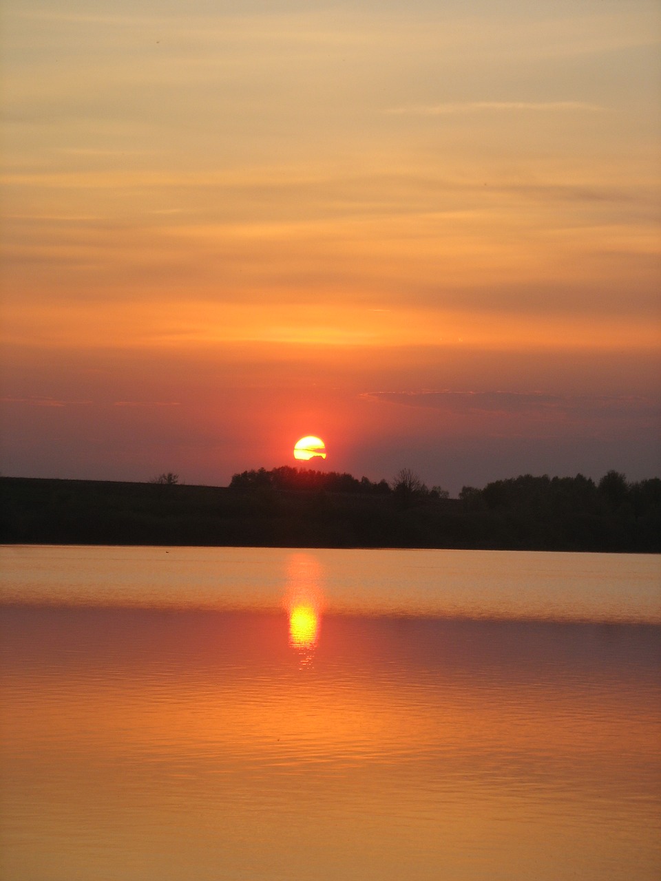 sunset lake water free photo