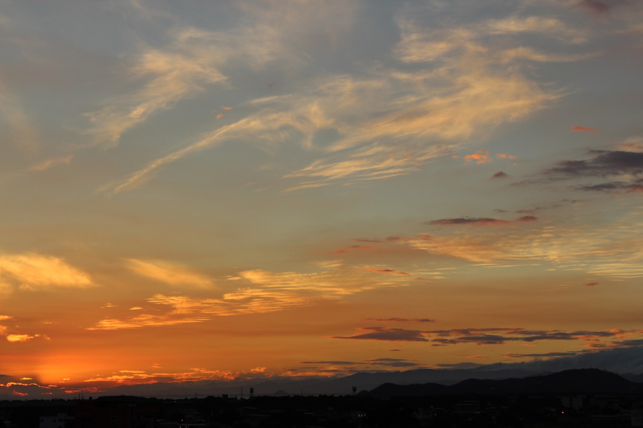 sunset sky clouds free photo