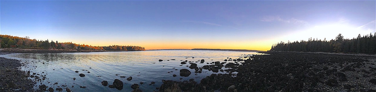 sunset shore rocks free photo