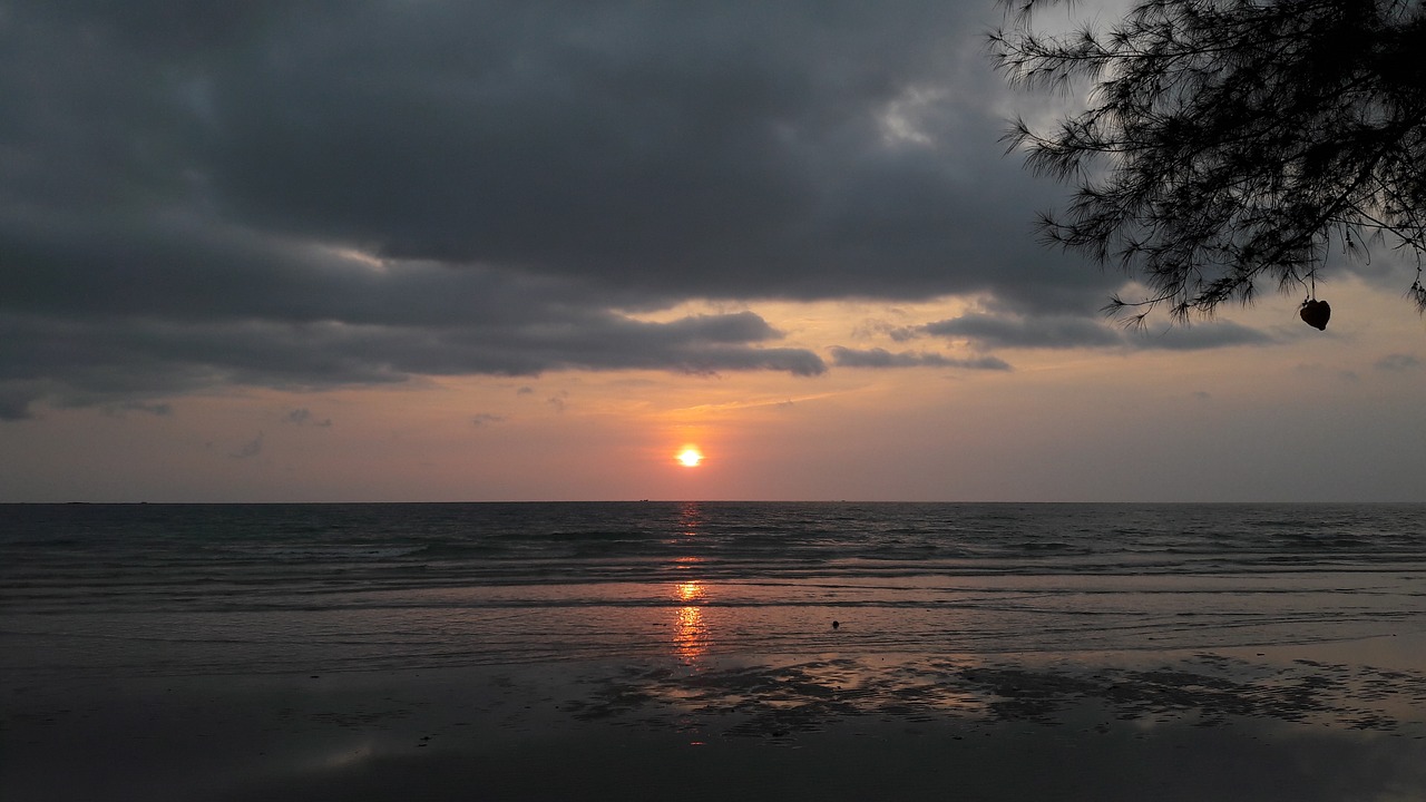 sunset thailand sea free photo