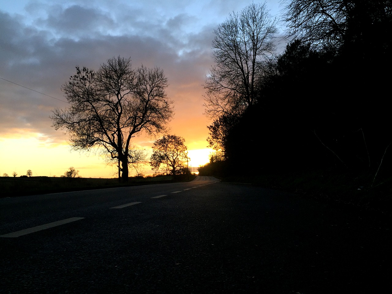 sunset silhouette sky free photo