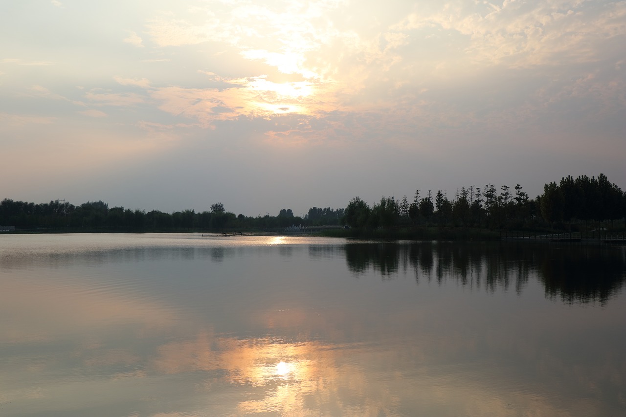 sunset the water reflection free photo