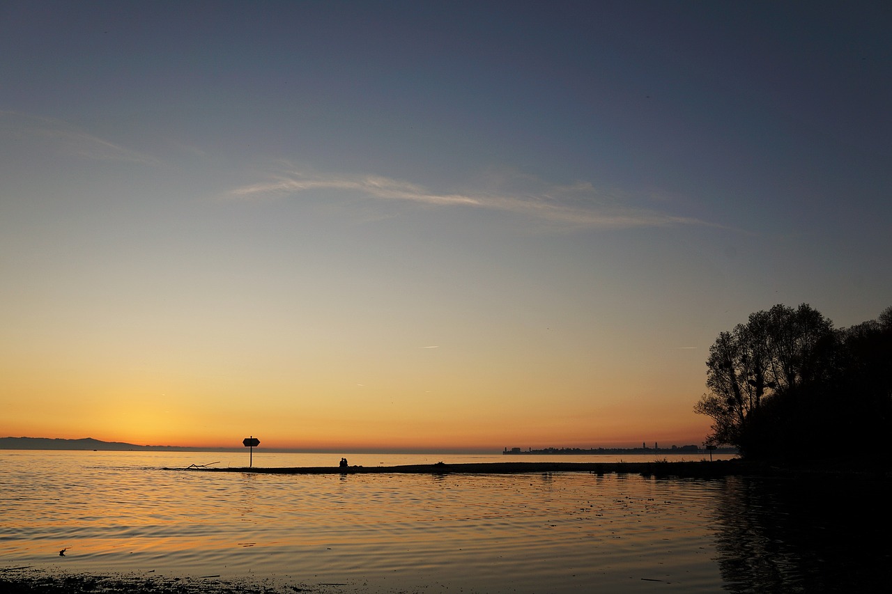 sunset lake constance landscape free photo