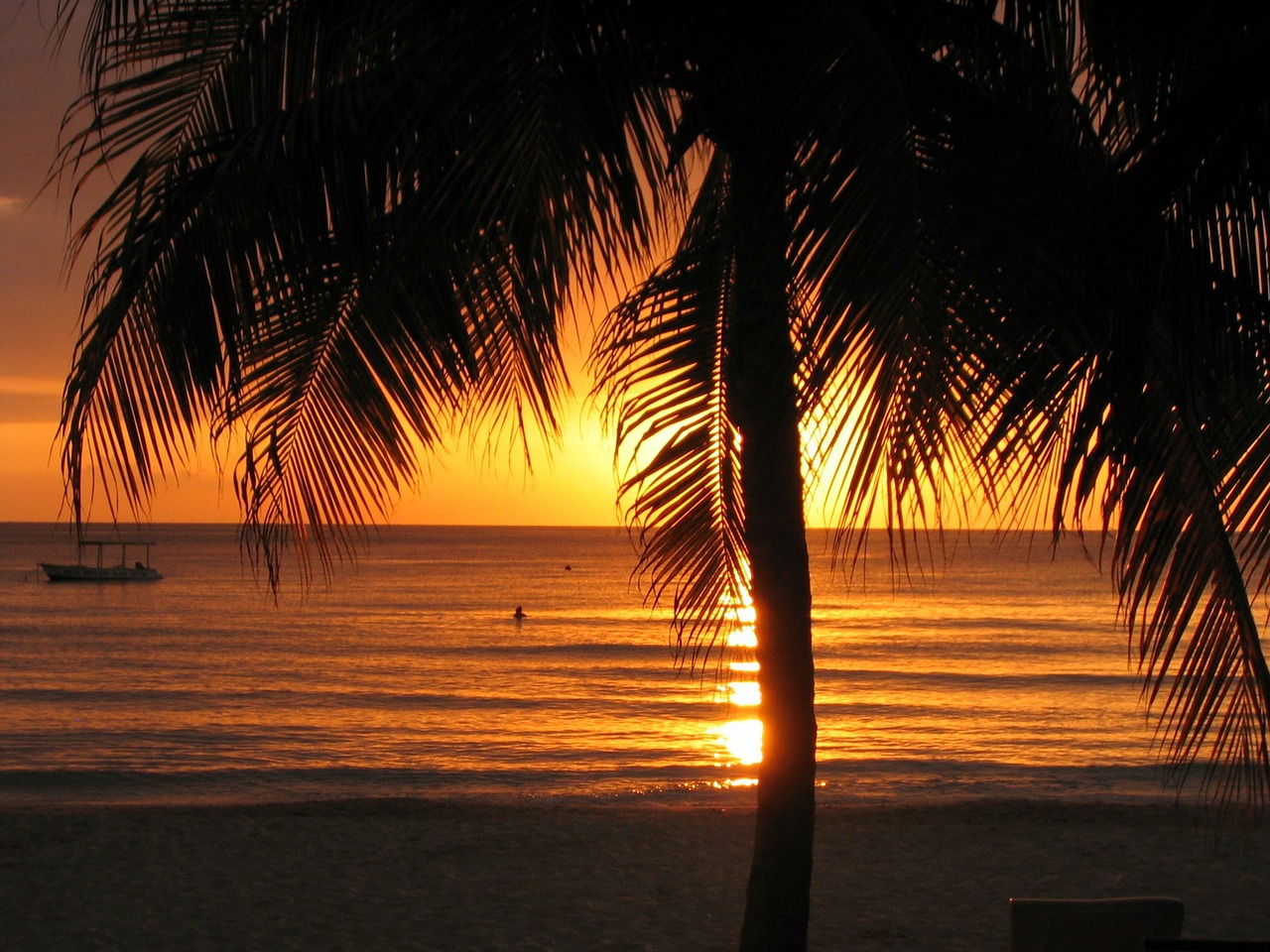 sunset beach jamaica free photo