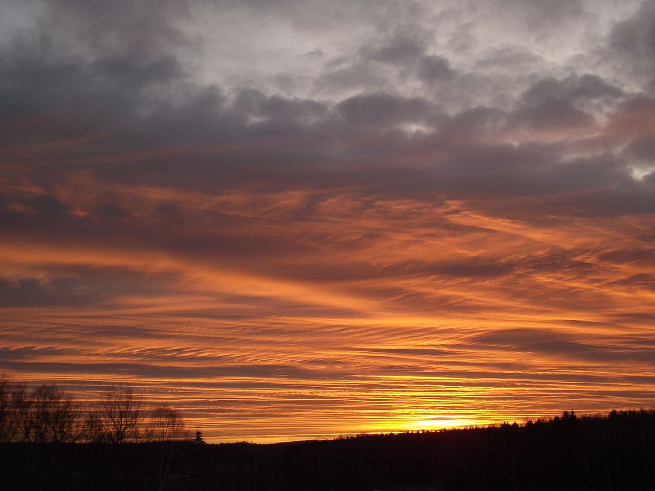 sunset sky clouds free photo