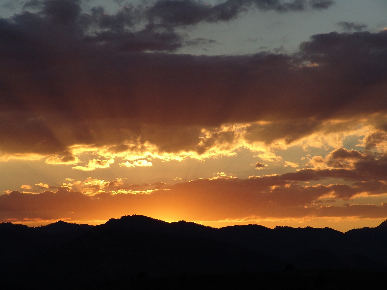 sunset mountains nature free photo