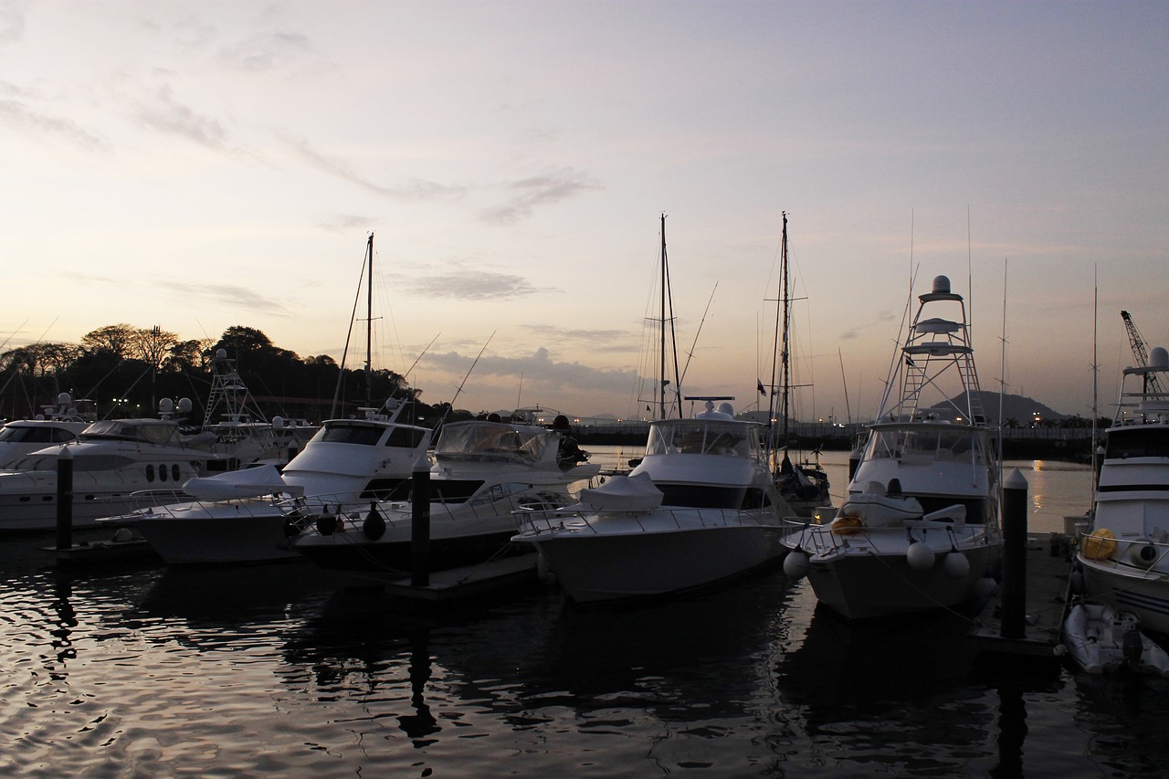 sunset boats water free photo