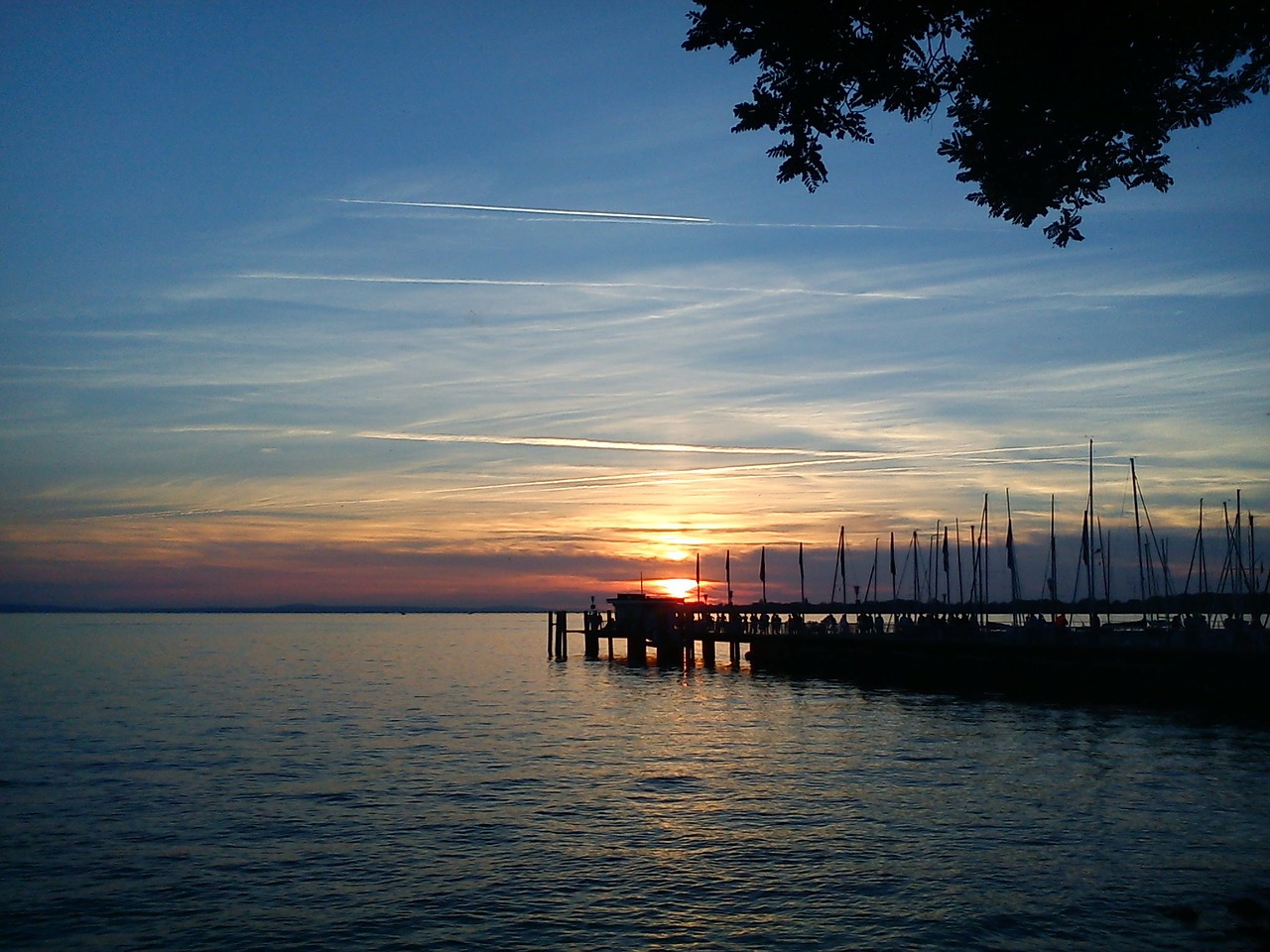 sunset sun lake free photo