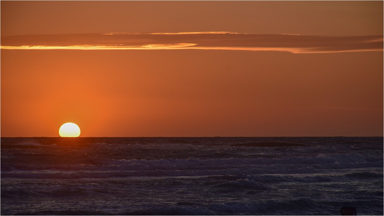 sunset water sea free photo