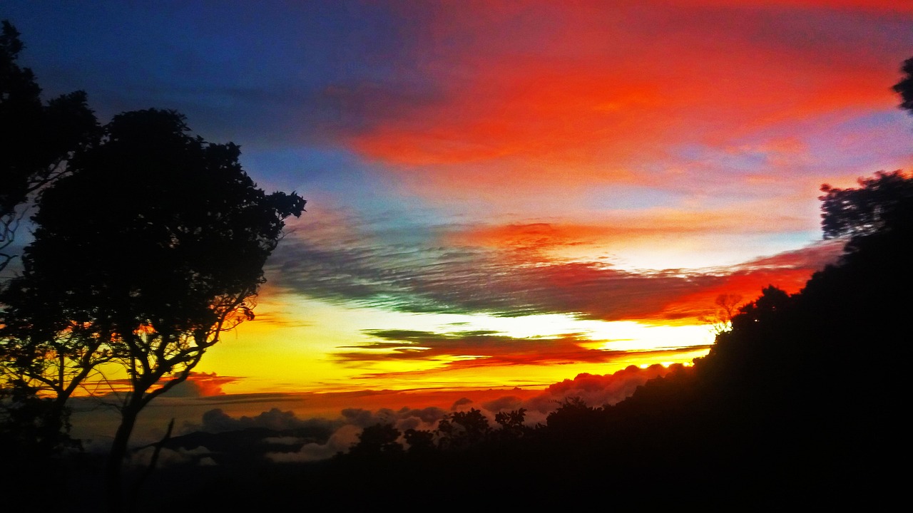 sunset mountain indonesia free photo