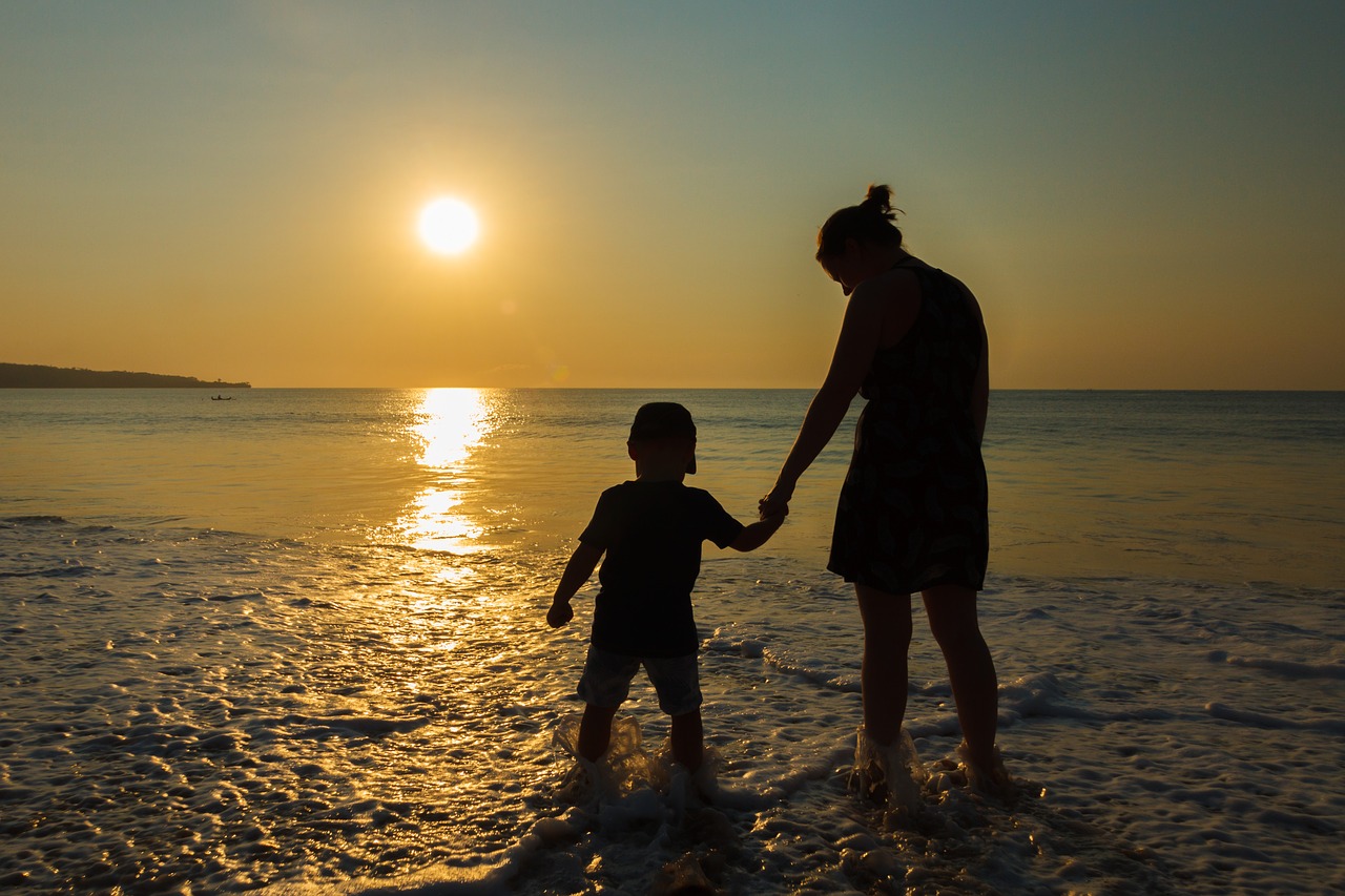 sunset sea beach free photo