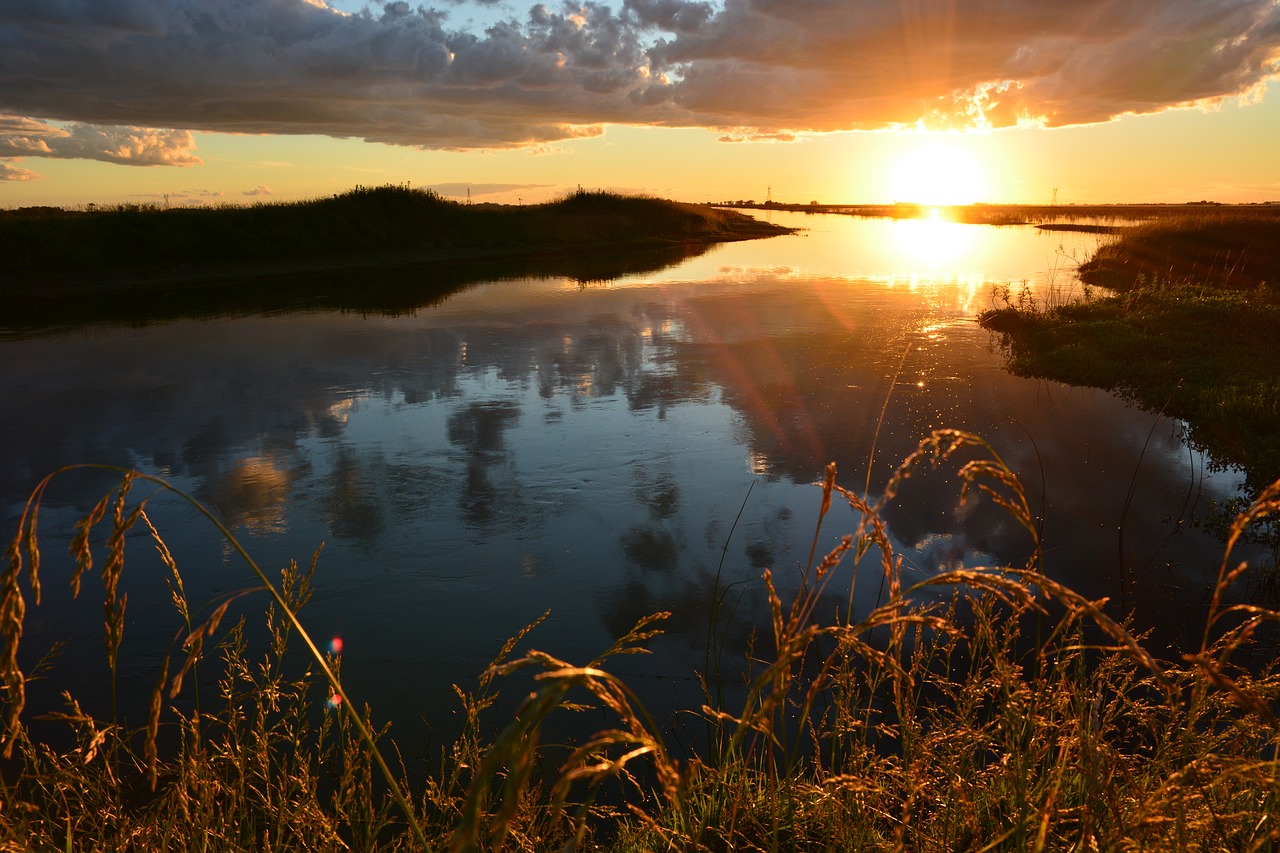 sunset brook natural landscape free photo