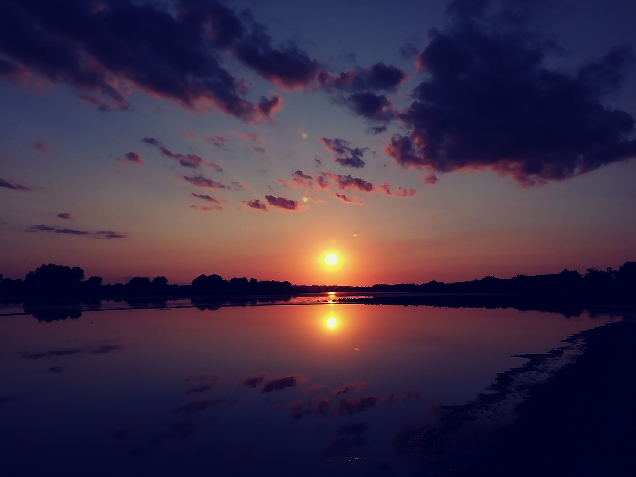 sunset sky clouds free photo