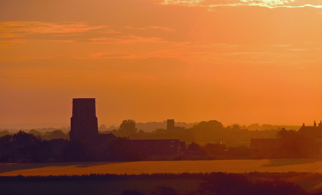 sunset evening rural scene free photo