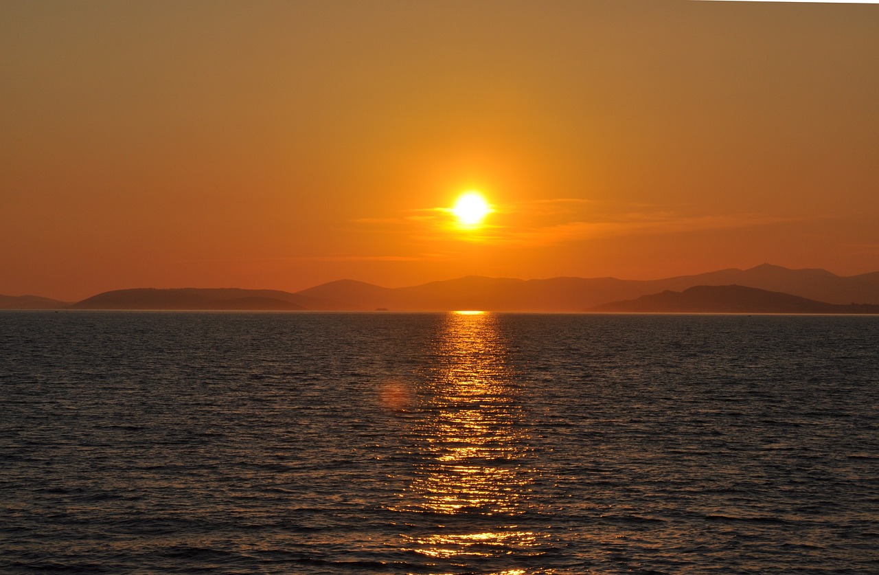 sunset sea croatia free photo
