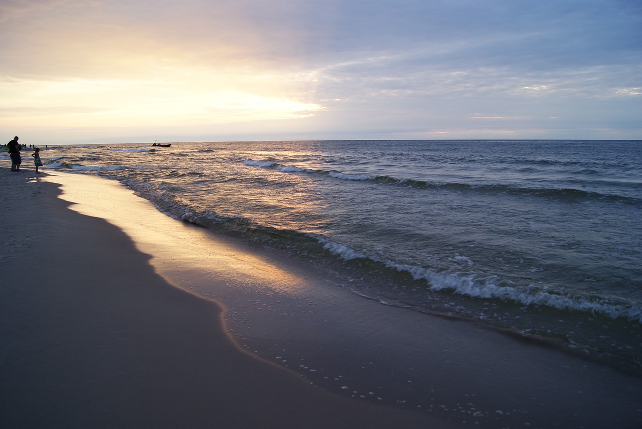 sunset sea the baltic sea free photo