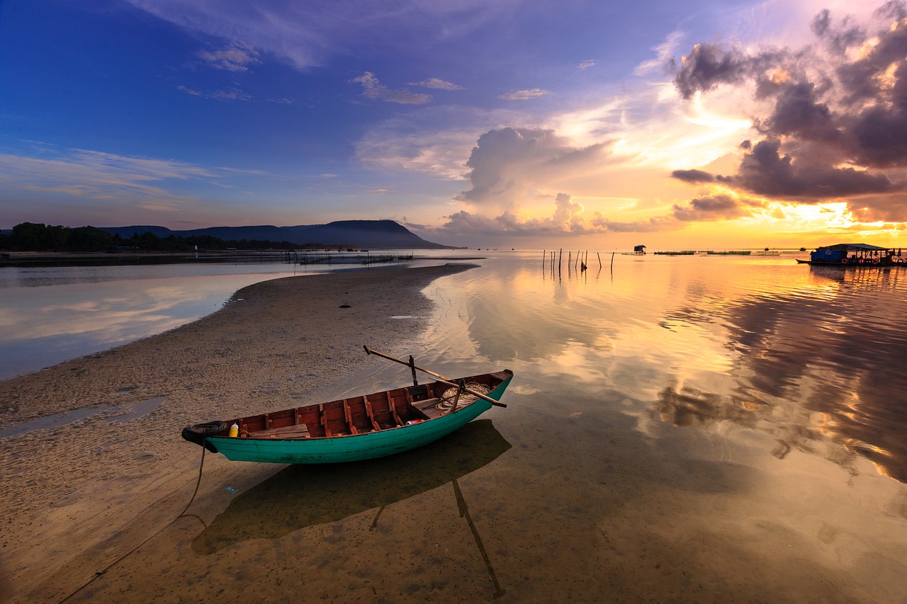 sunset the boat the fishermen free photo