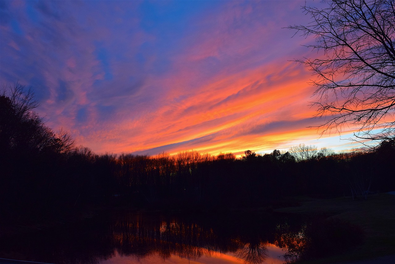 sunset sky silhouette free photo