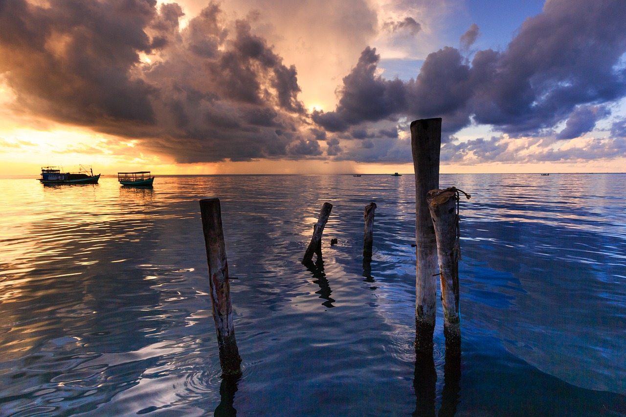 sunset dawn pier free photo