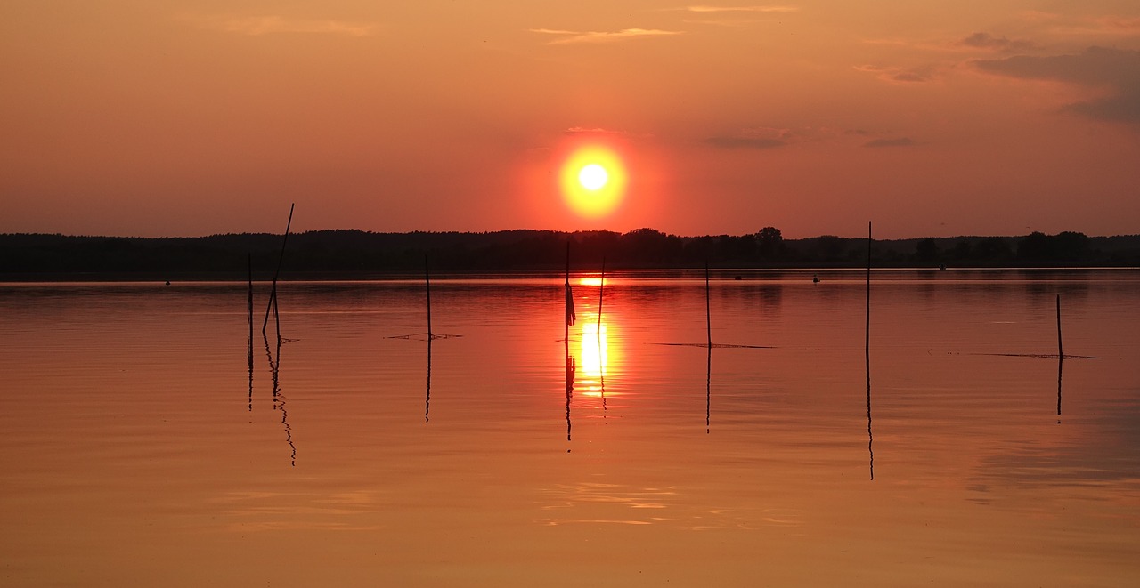 sunset neustrelitz abendstimmung free photo