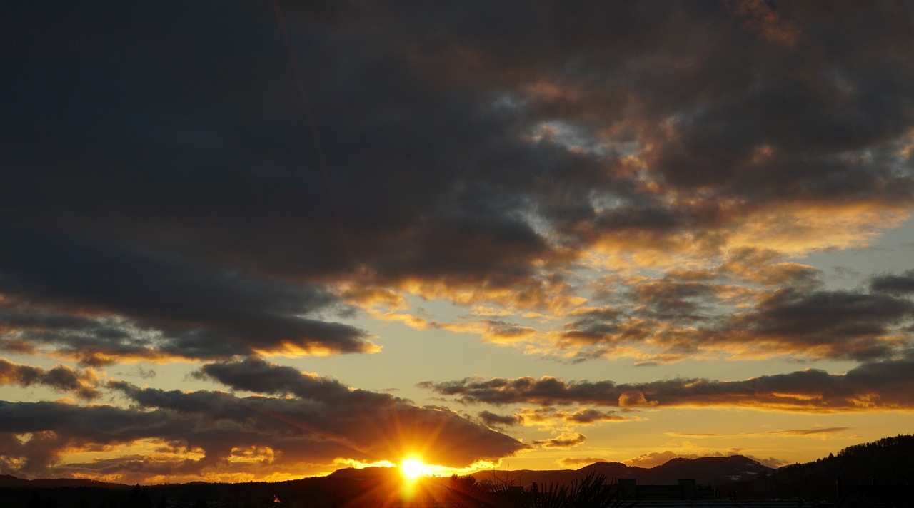 sunset evening sky abendstimmung free photo