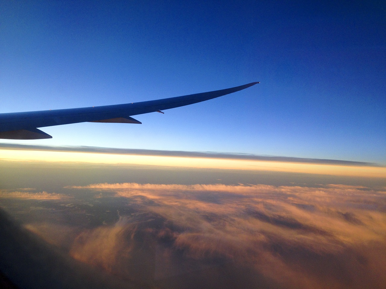 sunset plane flight free photo