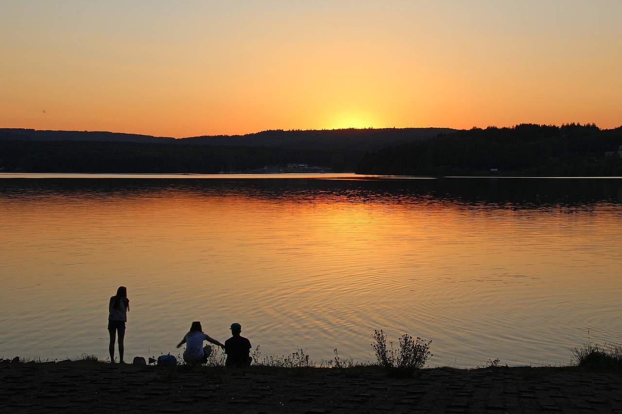 sunset abendstimmung lake free photo