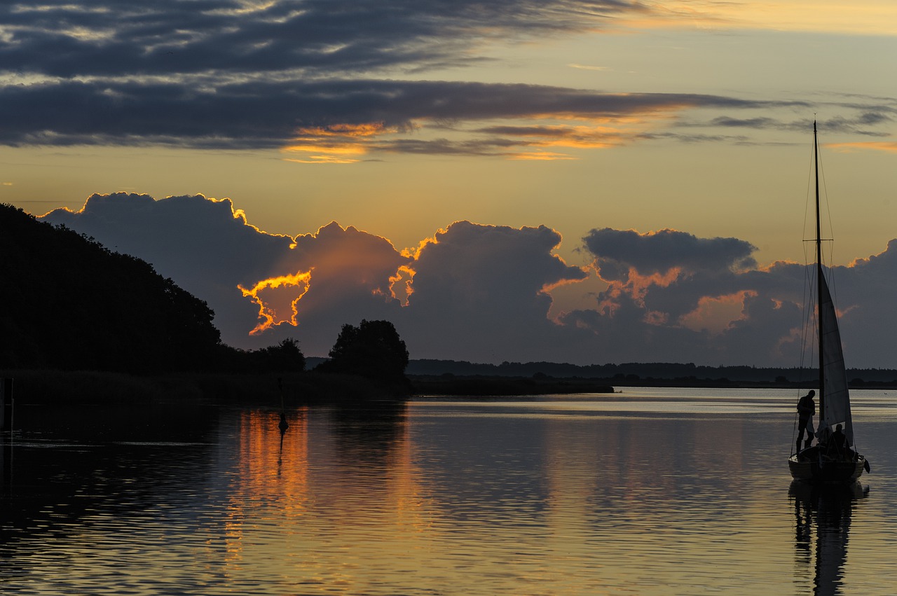 sunset waters dawn free photo