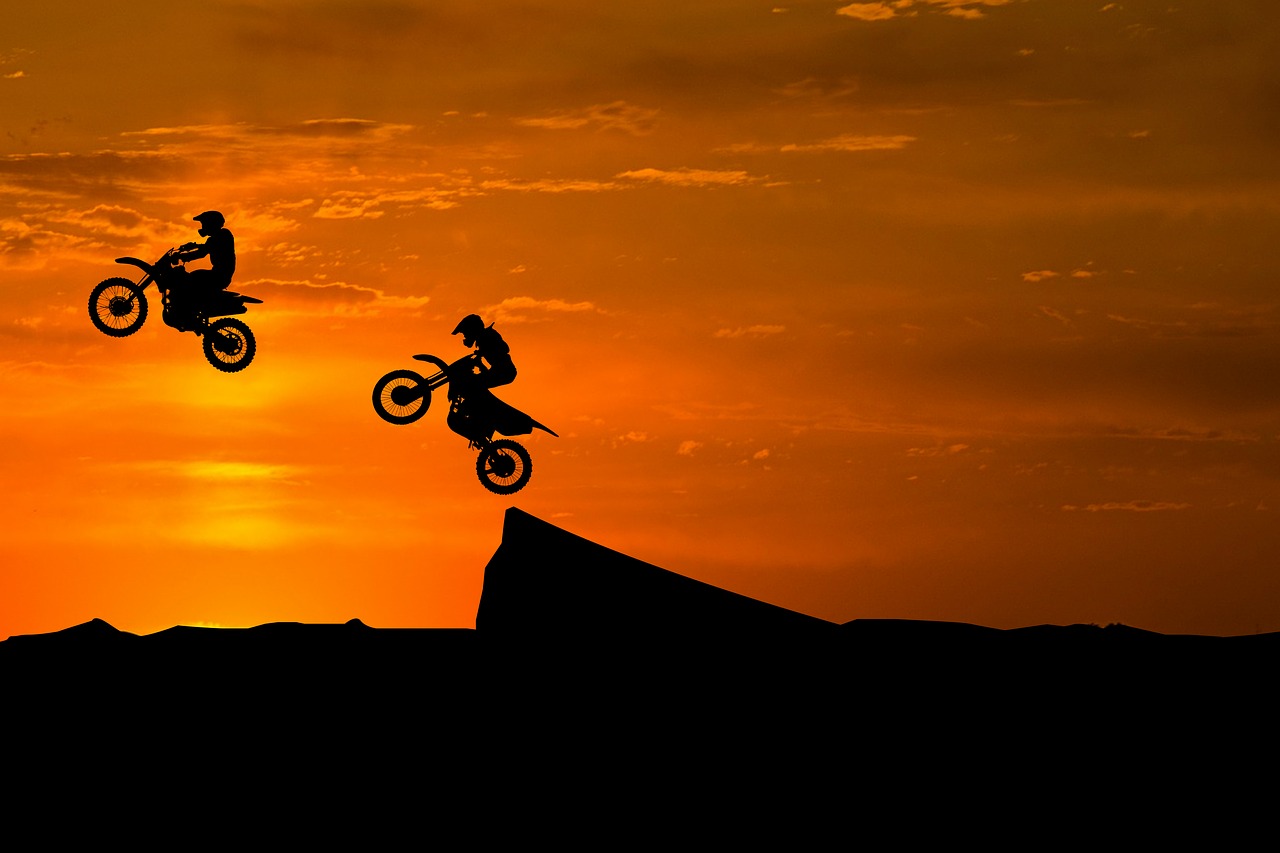 sunset silhouette bike free photo
