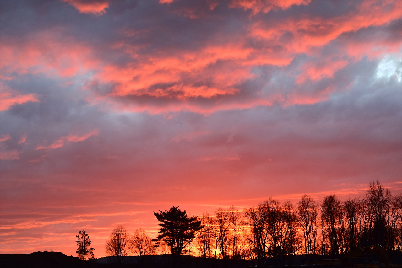 sunset landscape winter free photo