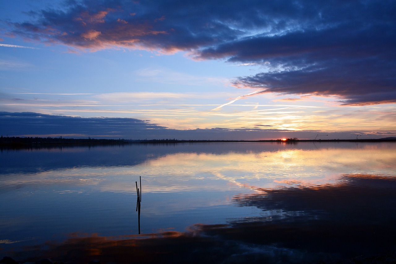 sunset body of water heaven free photo