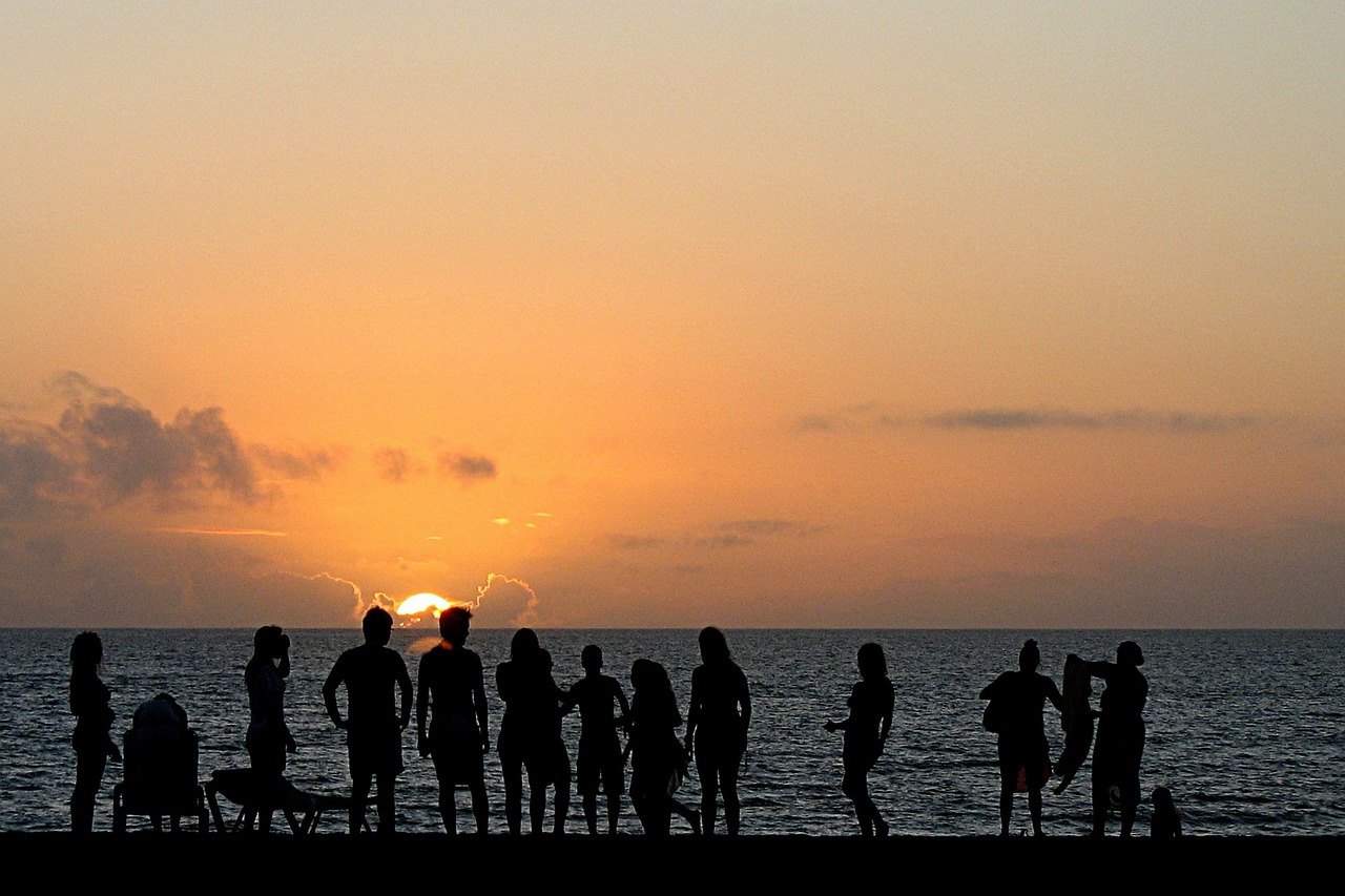 sunset sea beach free photo