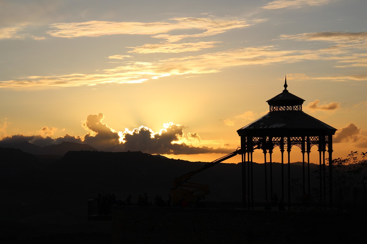 sunset landscape silhouette free photo