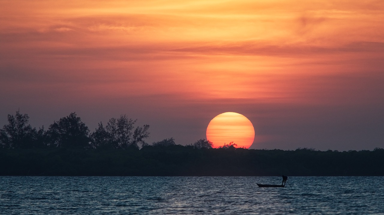 sunset water dusk free photo