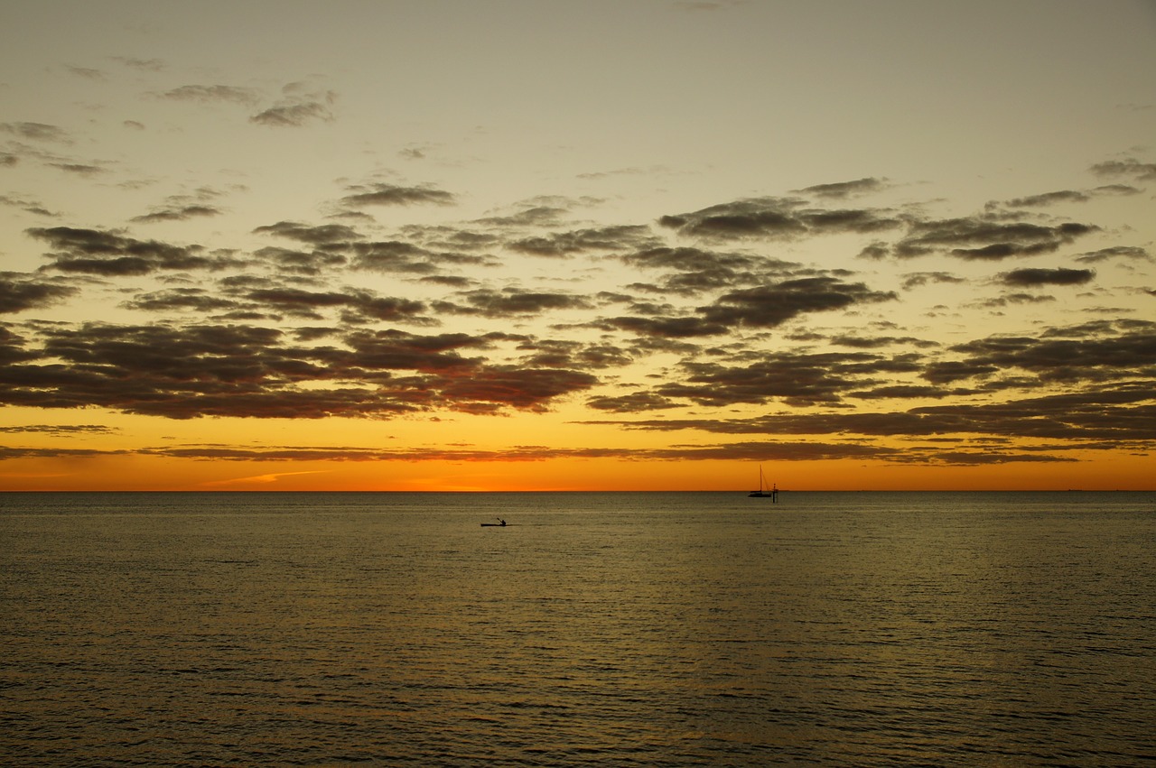 sunset waters dawn free photo