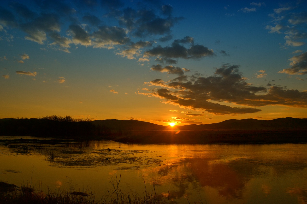 sunset waters nature free photo