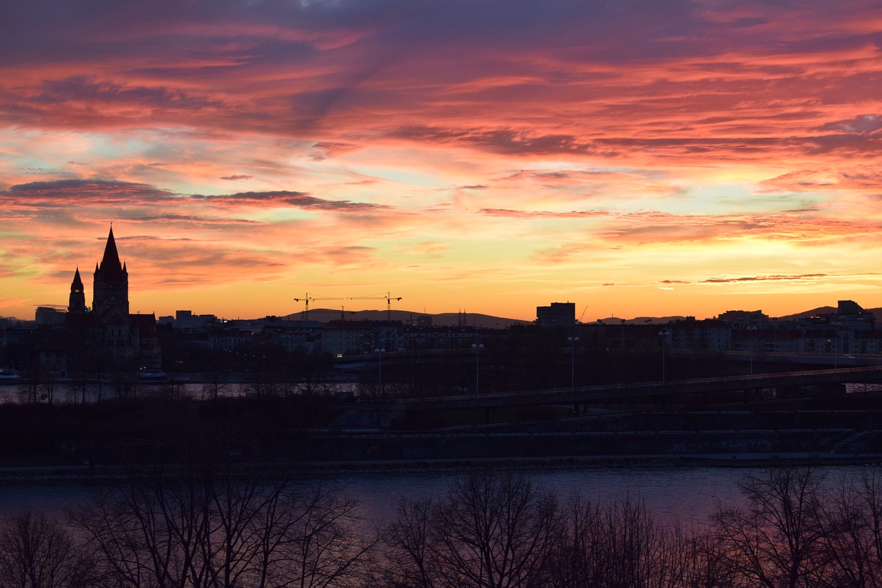 sunset dusk panorama free photo