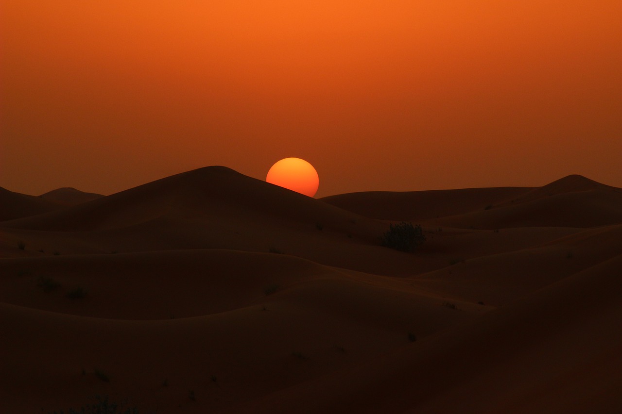 sunset desert dawn free photo