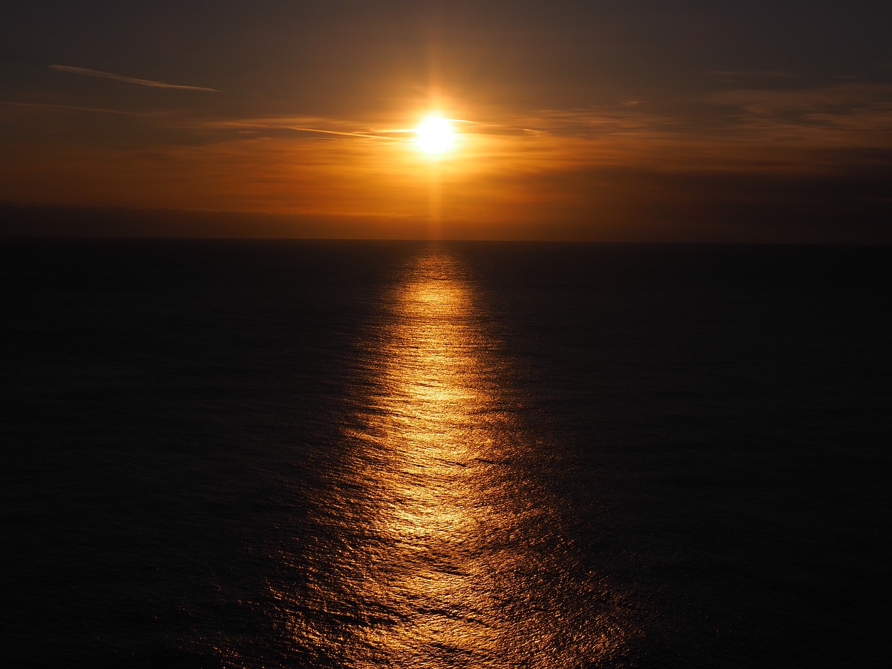 sunset sea sunlight free photo