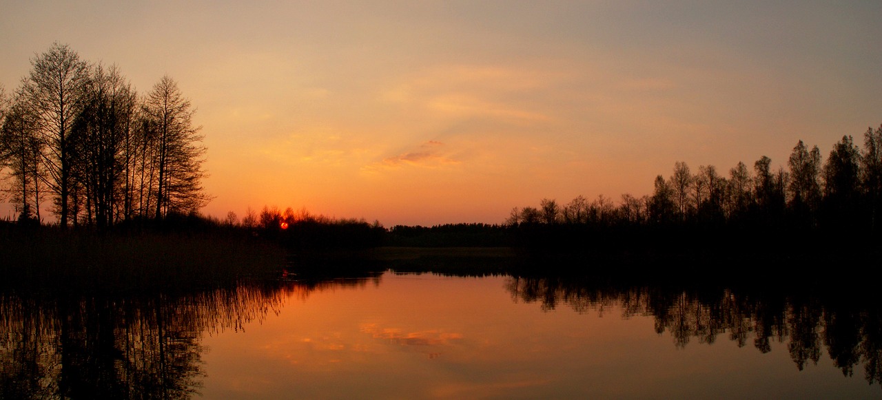 sunset nature monolithic part of the waters free photo