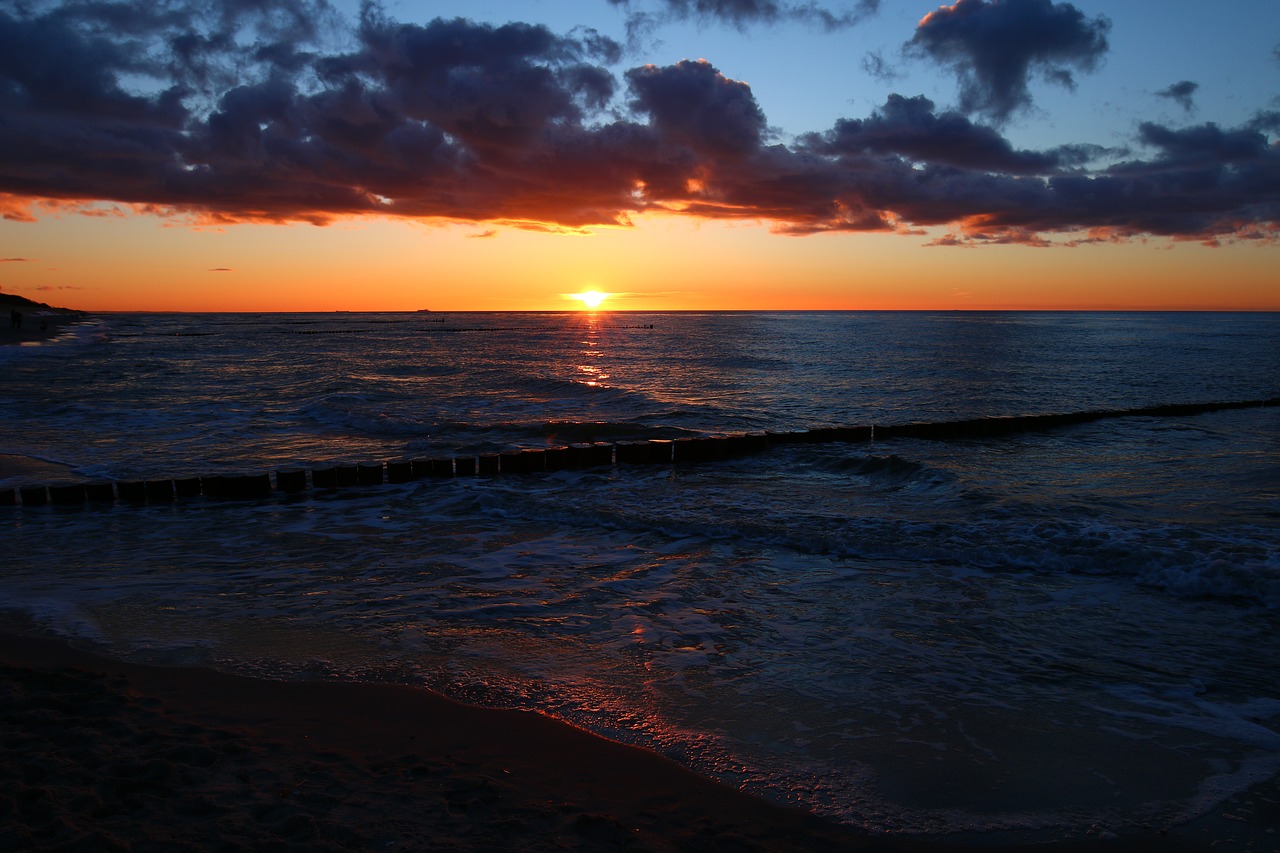 sunset dusk waters free photo