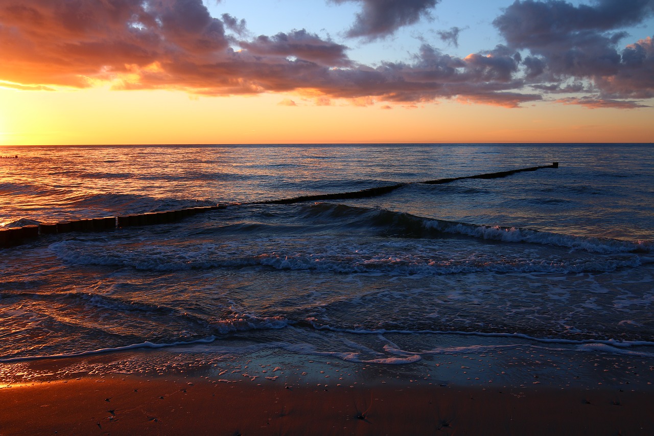 sunset dusk waters free photo