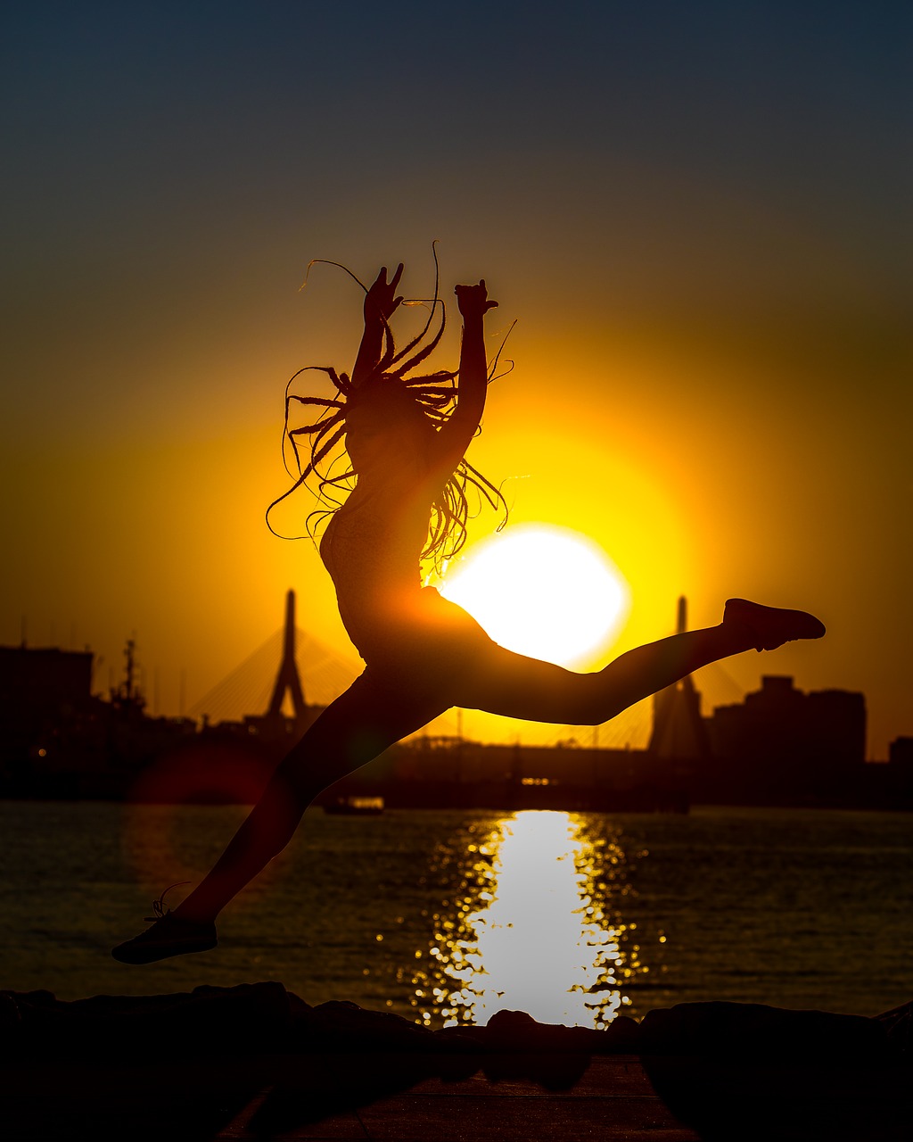 sunset silhouette dawn free photo